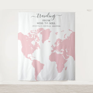 Tenture Voyage de Miss à Mrs Toile de Fond de Mariage