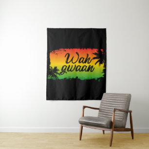 Tenture Wah Gwaan Jamaïque Rastafarian Tapestry Caraïbes