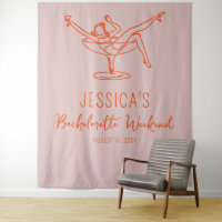 Week-end Bachelorette Retro Backdrop Photo stand