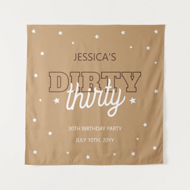 Tenture Western Dirty Thirty 30th Birthday Party Backdrop (Devant)