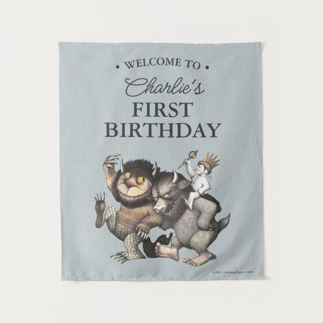 Tenture Where the Wild Things Are 1st Birthday (Devant)