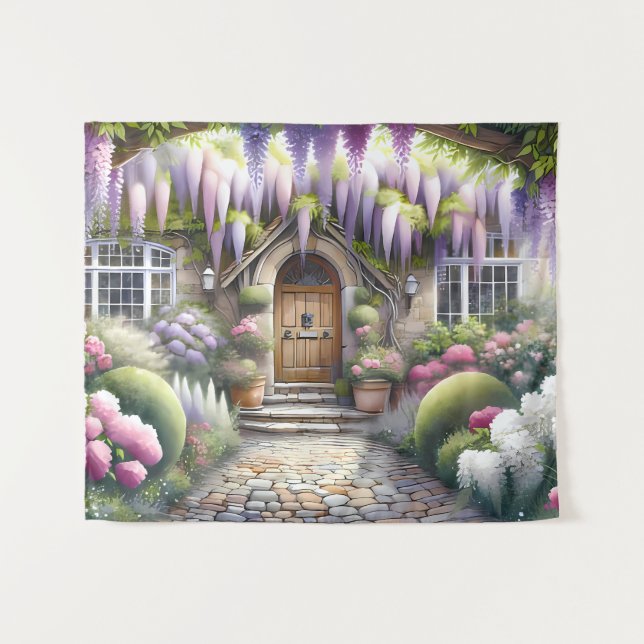 Tenture Whimsical Cottage Garden Pathway (Devant (Horizontal))