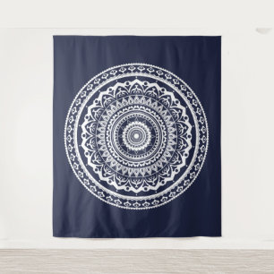 Tenture White Mandala Laissez la mer vous libérer