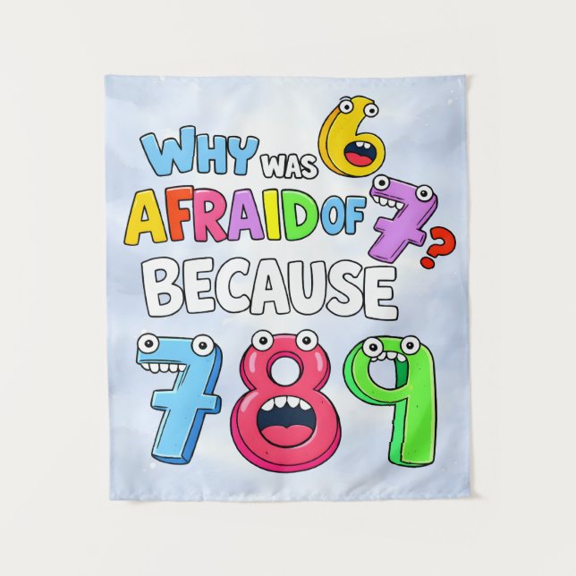 Tenture Why Was 6 Afraid of 7 Funny Math Design (Devant)