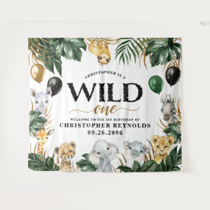 Tenture Wild One Jungle Safari 1er anniversaire