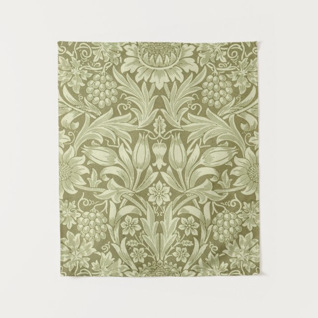 Tenture William Morris Fleur verte tournesol (Devant)
