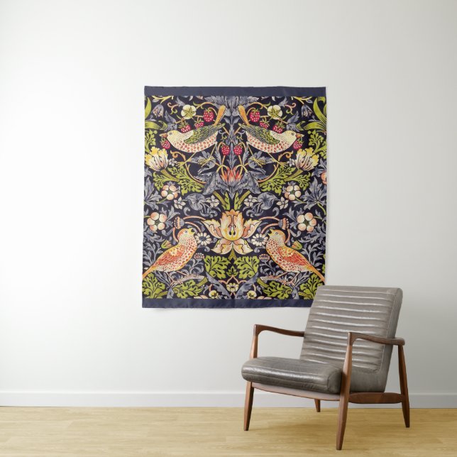 Tenture William Morris Strawberry Thief Floral Art nouveau (En situation)