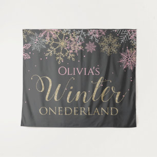 Tenture Winter Onederland Rose Girl Premier anniversaire