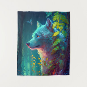 Tenture Wolf Animal Portrait Peinture Faune En Plein Air