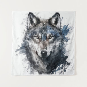 Tenture Wolf Portrait Animal Peinture Faune En Plein Air