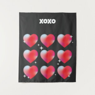 Tenture Xoxo coeur rouge romantique Saint Valentin