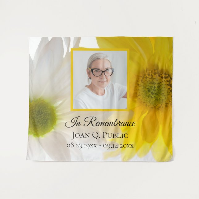Tenture Yellow and White Daisies Funeral Memorial (Devant (Horizontal))