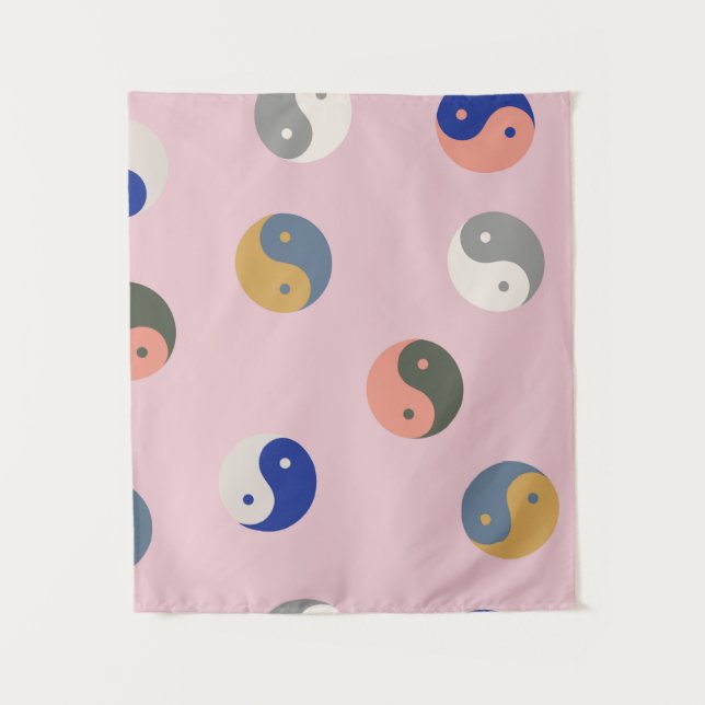 Tenture Yin et yang motif sans faille, spirituel répétable (Devant)