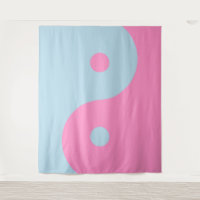 Yin Yang vintage Rose Et Bleu