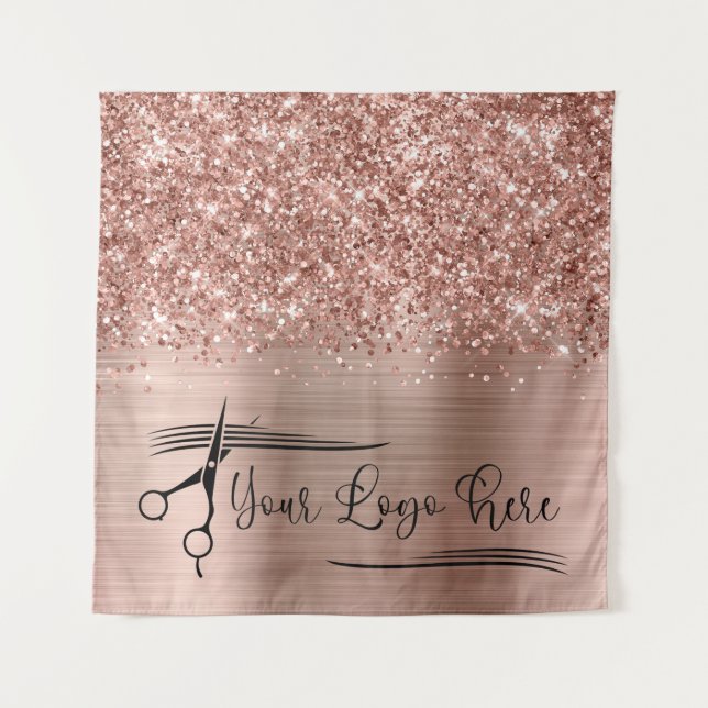 Tenture Your Logo Glittery Rose Gold Glam (Devant)