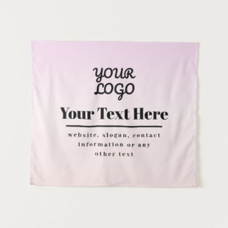 Tenture Your Logo & Text | Pink & Peach Ombre