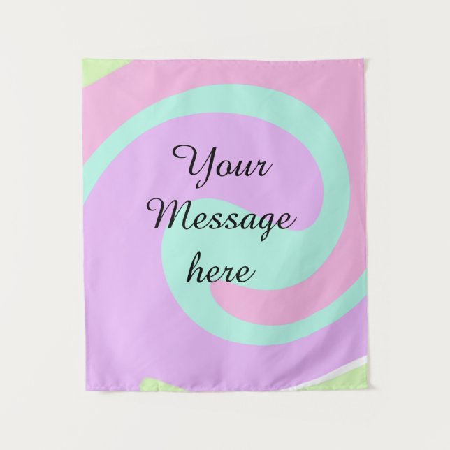 Tenture Your message here add text name monogram pink past (Devant)