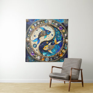 Tenture Zodiac - Poissons de poisson Yin et Yang
