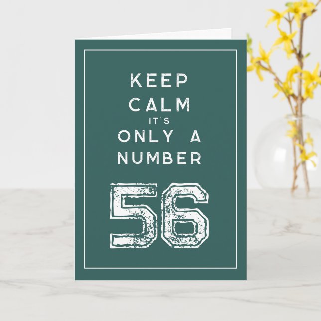 Tenu garder calme typographie 56e carte d'annivers (Fleur jaune)