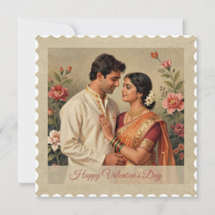 Tenue indienne vintage – Carte de la Saint-Valenti