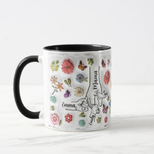 Tenue personnalisée Main de maman - 3 enfants Mug