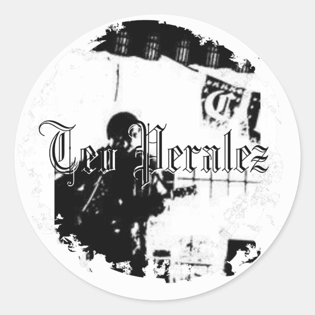 Teo Peralez - gestörte Round Stickers (Vorderseite)