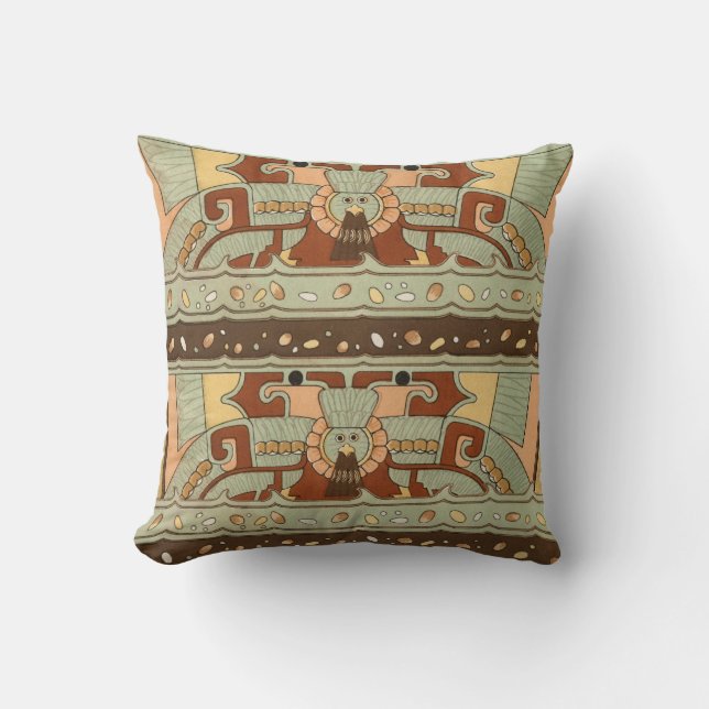 Teotihuacan Vintage Illustration Kissen (Vorderseite)