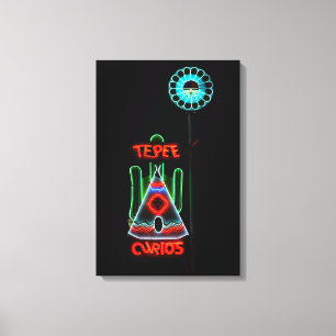 Tepee Curios Neon Sign, Tucumcari, New Mexico Leinwanddruck