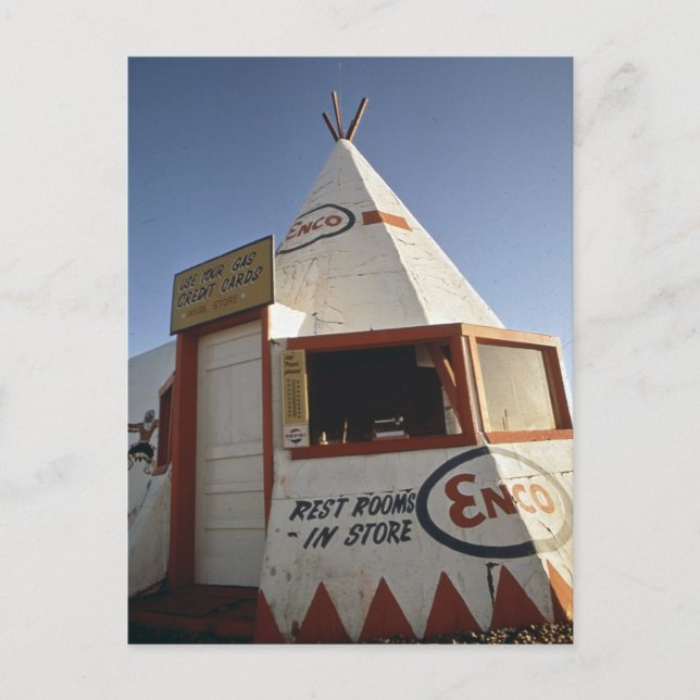 TEPEE-GASSTATION AUF DER STRASSE 66 REISEPOSTCARD POSTKARTE (Vorderseite)