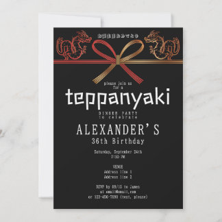 Teppanyaki BLK Japanischer Steakhouse Dragon Birth Einladung