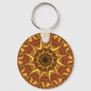 Teppichboden des Sun Gold Mandala Musters Schlüsselanhänger