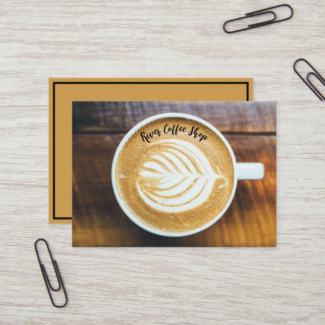 Teppiche aus Latte-Leaf-Form-Schaumstoff auf Holzn Visitenkarte (Vorderseite/Rückseite Beispiel)