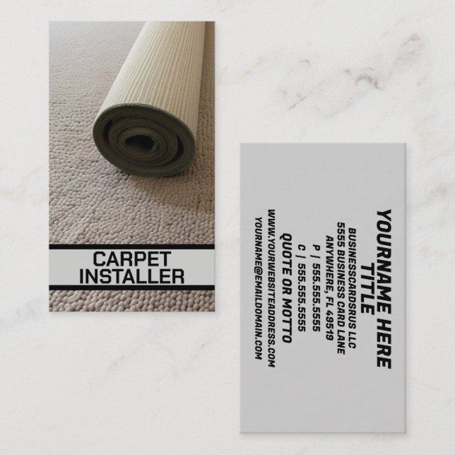Teppichinstallationsprogramm Carpet Roll Visitenkarte (Vorne/Hinten)