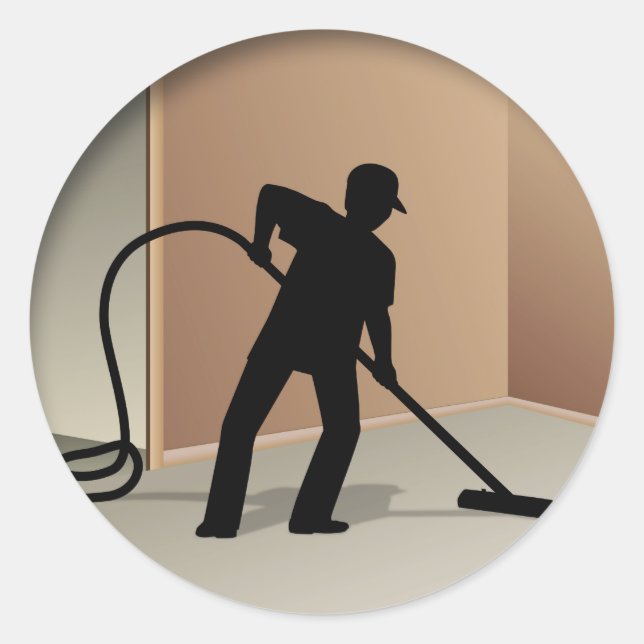 Teppichreinigung Runder Aufkleber (Vorderseite)