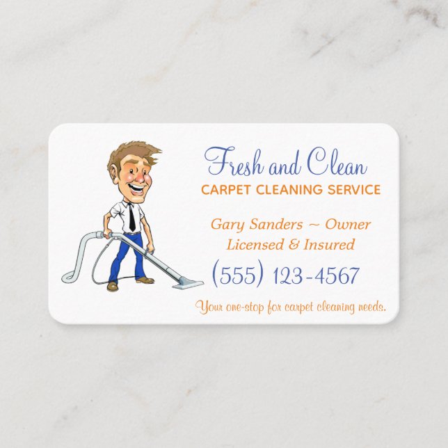 Teppichreinigung Shampoo Service Business Card Visitenkarte (Vorderseite)