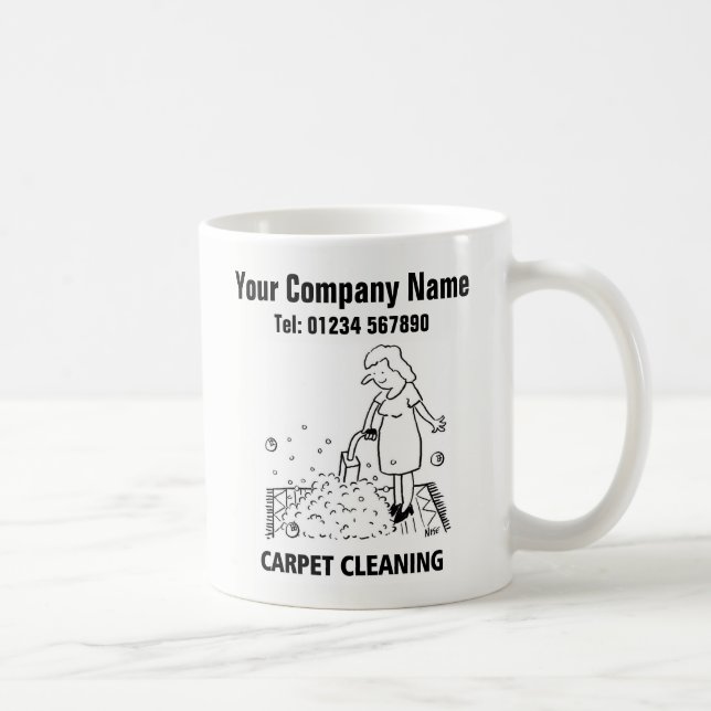 Teppichreinigungsdienste Cartoon Tasse (Rechts)