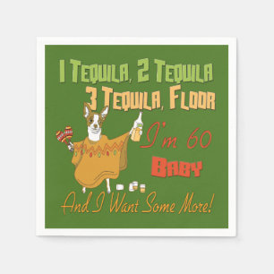 Tequila-60. Geburtstags-Party-Sammlung Serviette