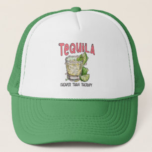 Tequila billiger als Therapie Funny Tequila Mexika Truckerkappe