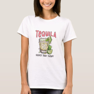 Tequila billiger als Therapie Lustiges Tequila Mex T-Shirt