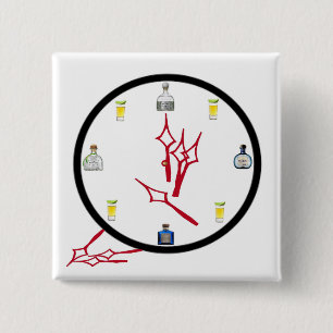 Tequila Clock Square Button 2 Zoll x 2 Zoll