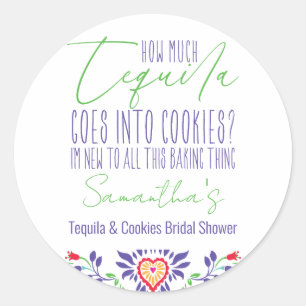 Tequila & Cookies Baking Class Brautparty Party Runder Aufkleber