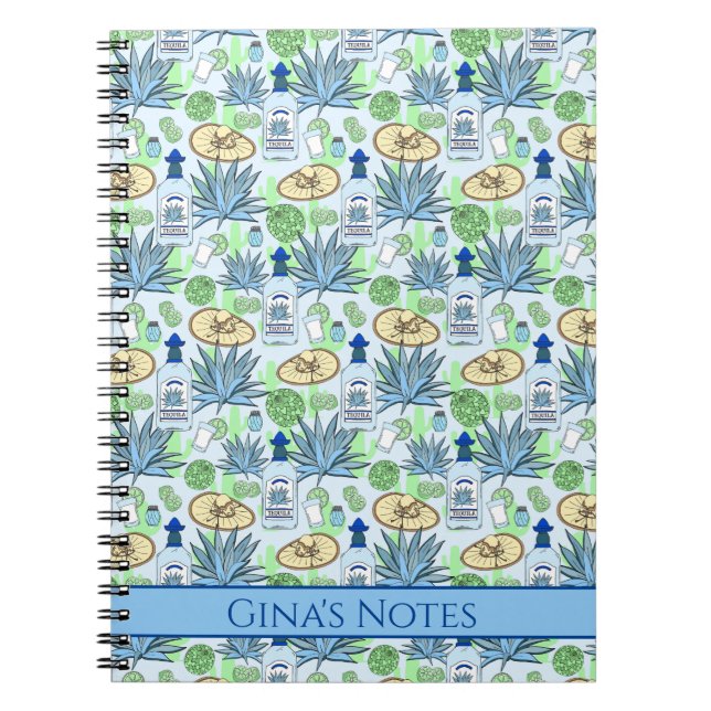 Tequila Drinker Blue Agave Pflanze Sombreros Notizblock (Vorderseite)