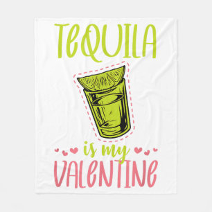 Tequila ist mein Valentine Funny Anti-Valentinstag Fleecedecke