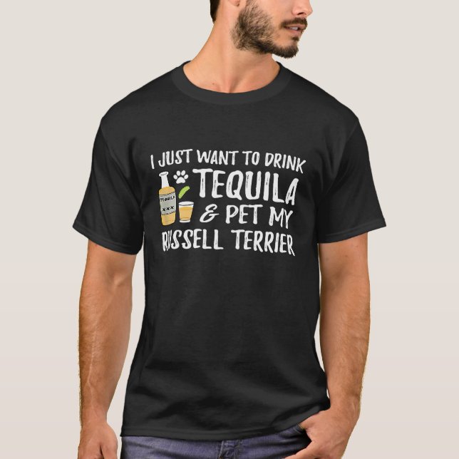 Tequila Jack Russell Terrier für Cinco de Mayo Dog T-Shirt (Vorderseite)