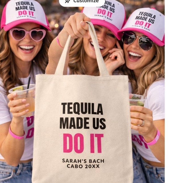 Tequila Made Us Do It | Bride Squad Drinking Tragetasche (Von Creator hochgeladen)