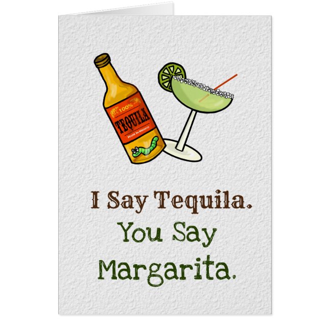 Tequila & Margarita Romantische Paare Grußkarte (Vorne)