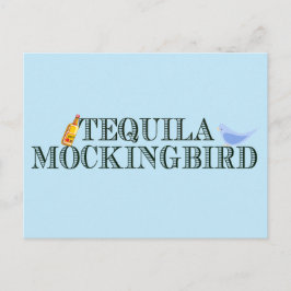 Tequila Mockingbird Funny Book Lover Pun Blue Postkarte