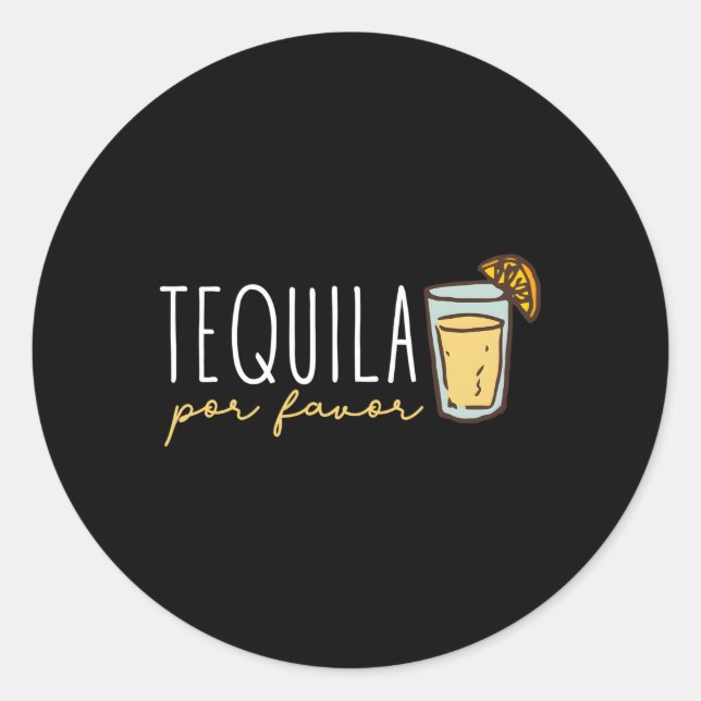 Tequila Por Gevor Mexican Tequila Spanish Tequila Runder Aufkleber (Vorderseite)
