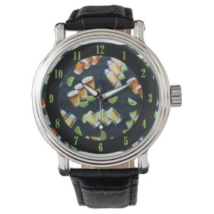 Tequila-Schnürsenkel und Kronenrand Armüberwachu Armbanduhr