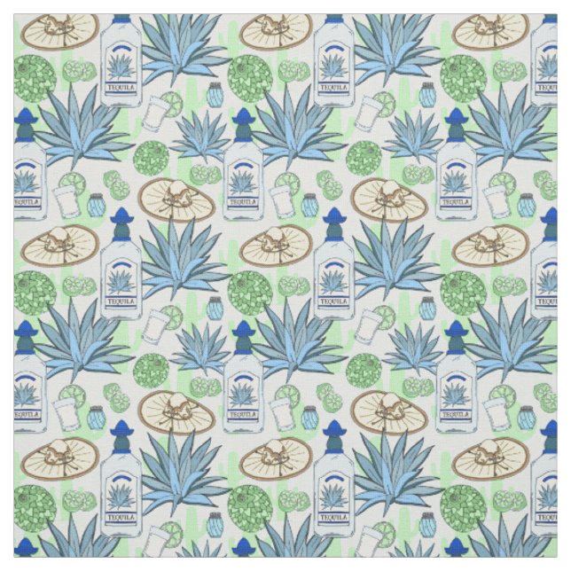 Tequila Shots und Blue Agave Gemustert Stoff (Muster)